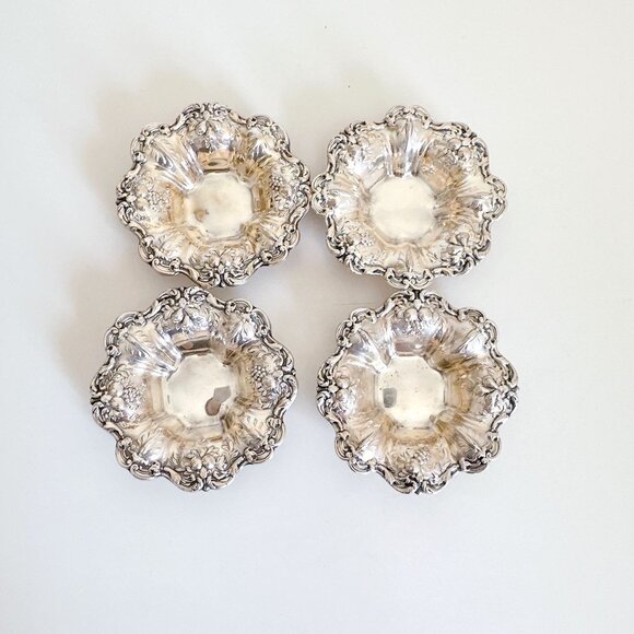 REED & BARTON STERLING SILVER FRANCIS 1 X569 SET OF 4 NUT DISH 3.5" - Picture 1 of 11